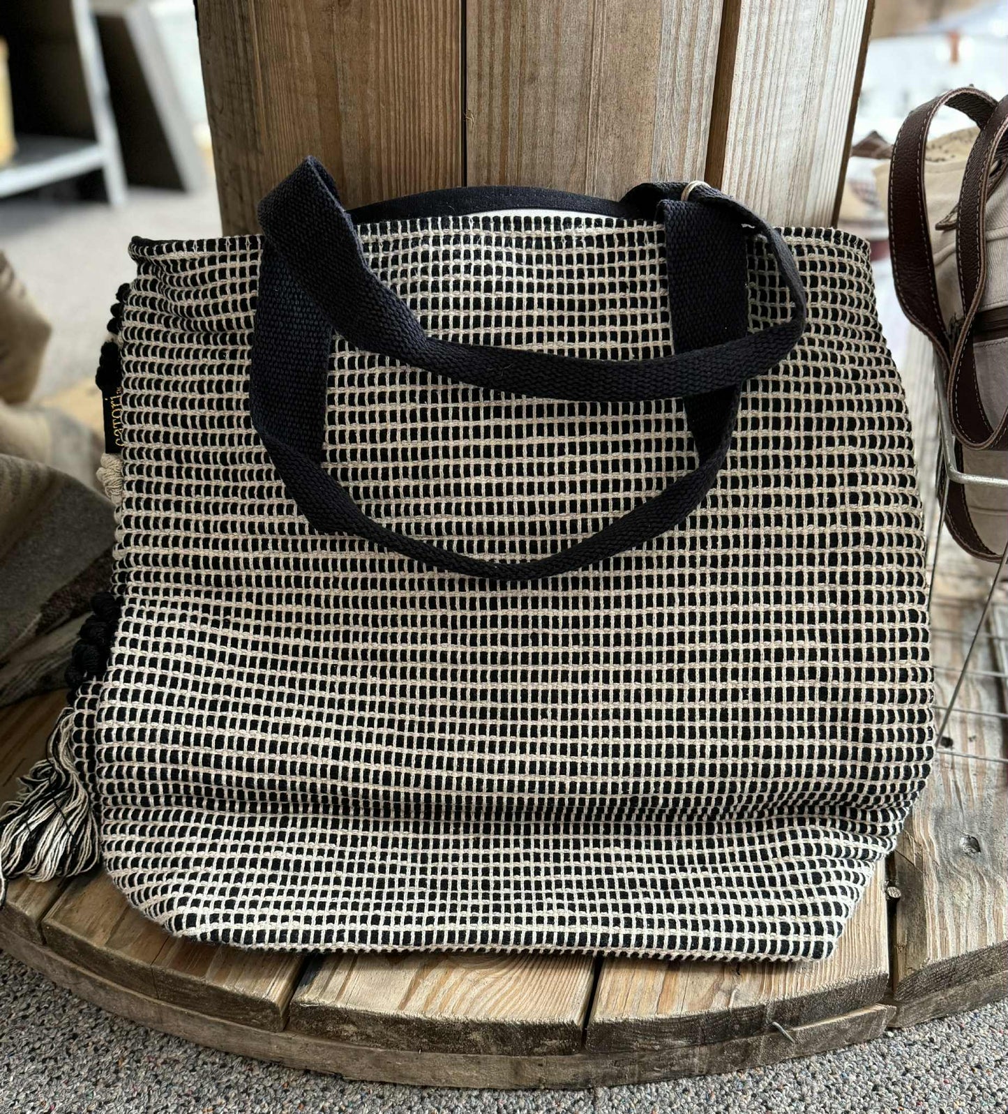 Macrame, fringe boho tote bag
