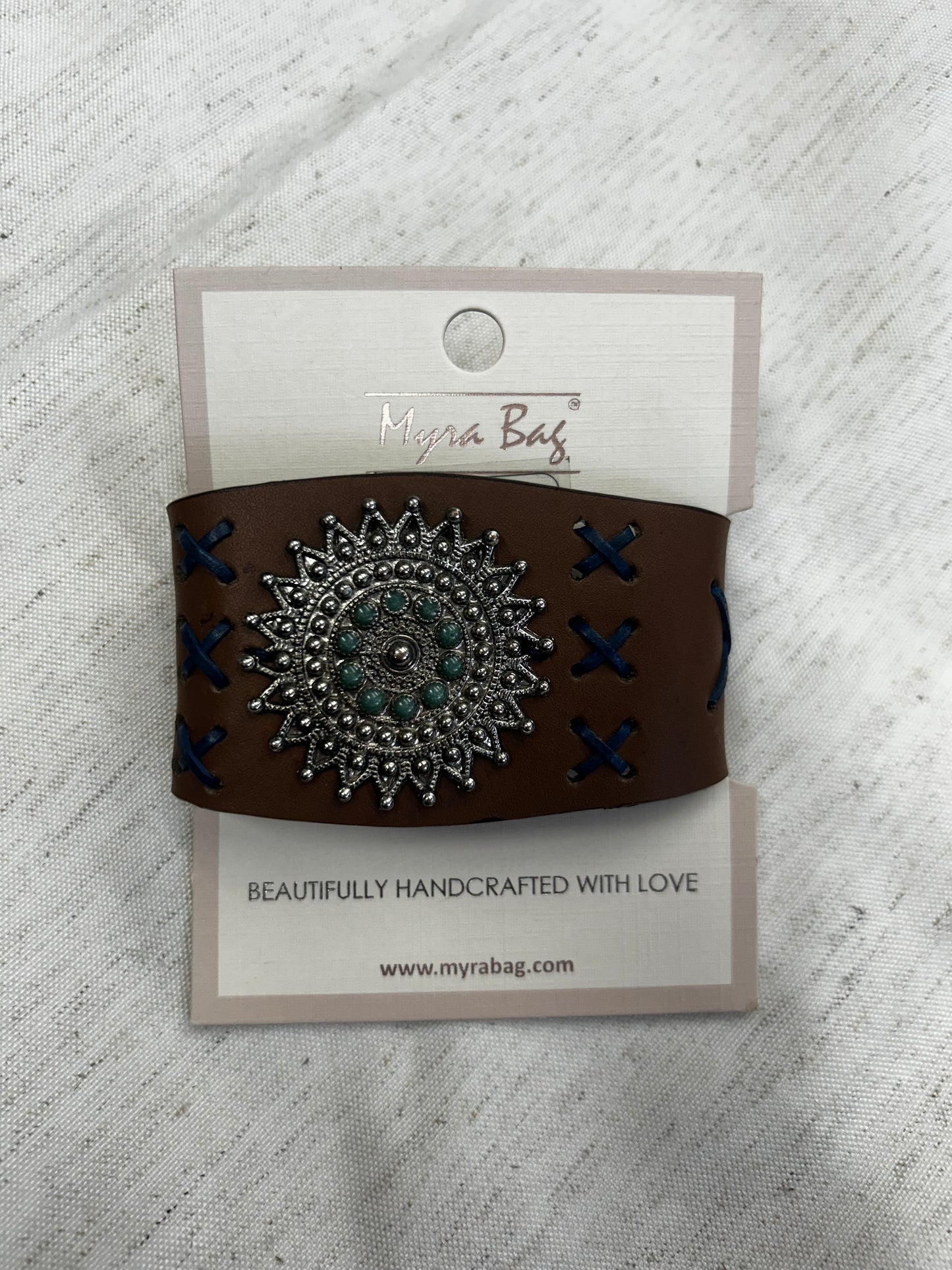 S-7536 starfeild cross-stitch leather cuff bracelet