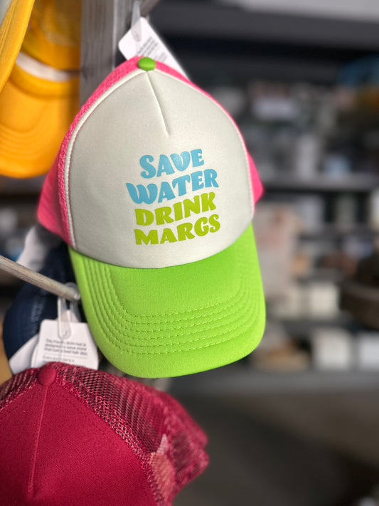 Hat- save water drink margs