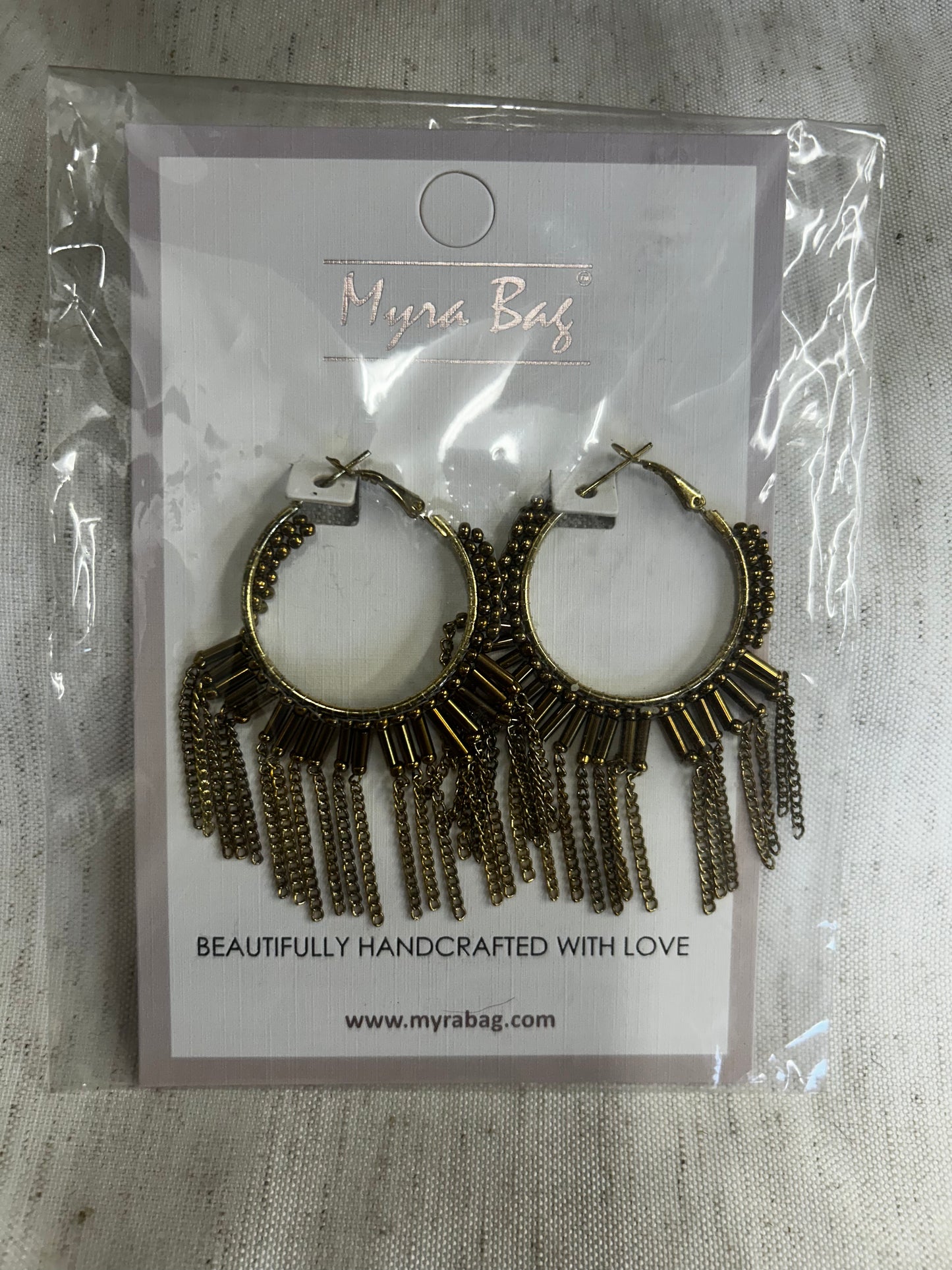 Gold dangle earrings S-3214