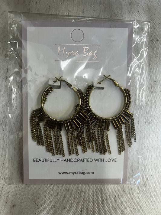 Gold dangle earrings S-3214