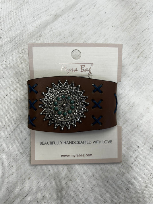 S-7536 starfeild cross-stitch leather cuff bracelet